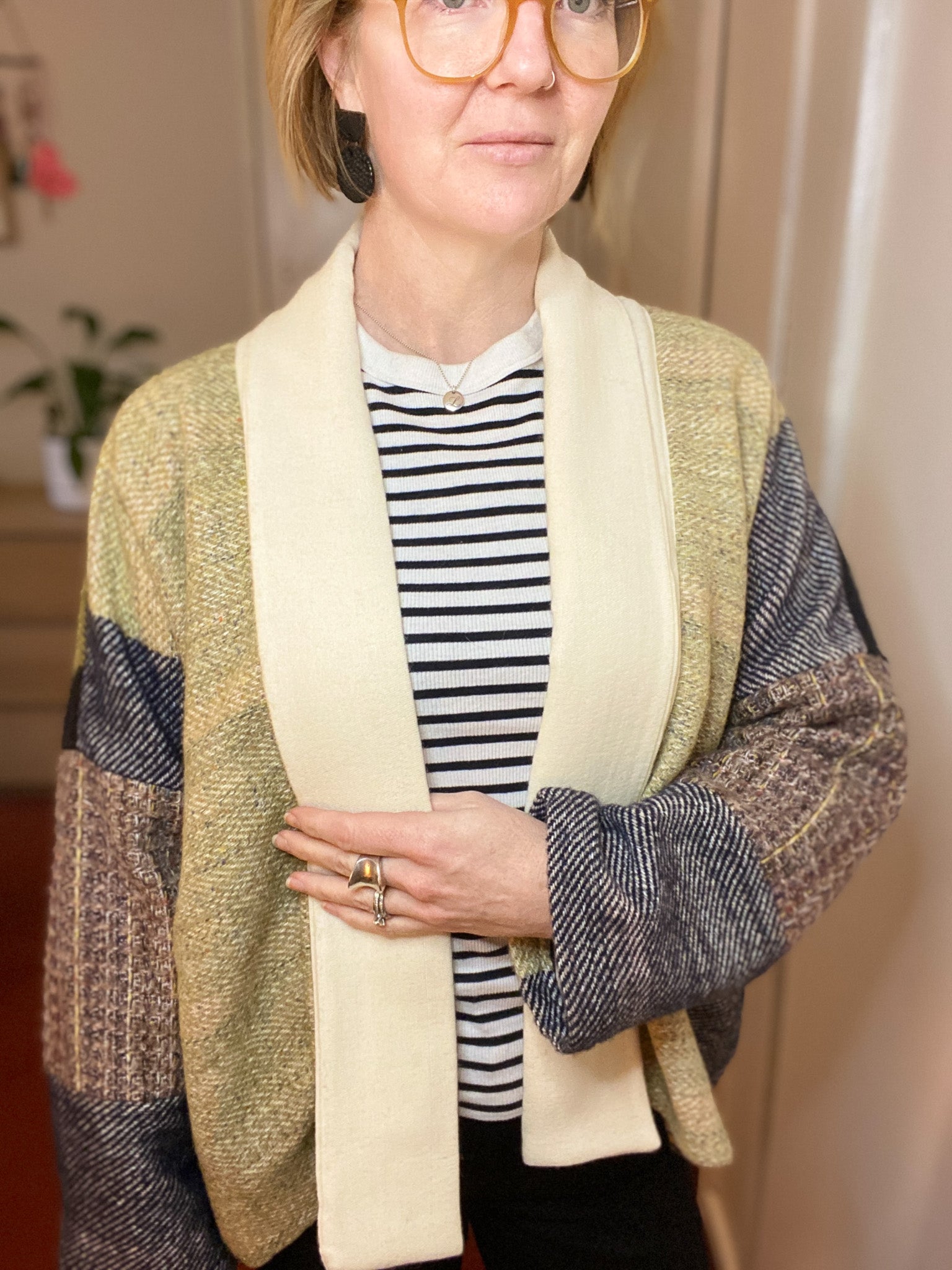 Whispering Wool Blanket Jacket- Lime