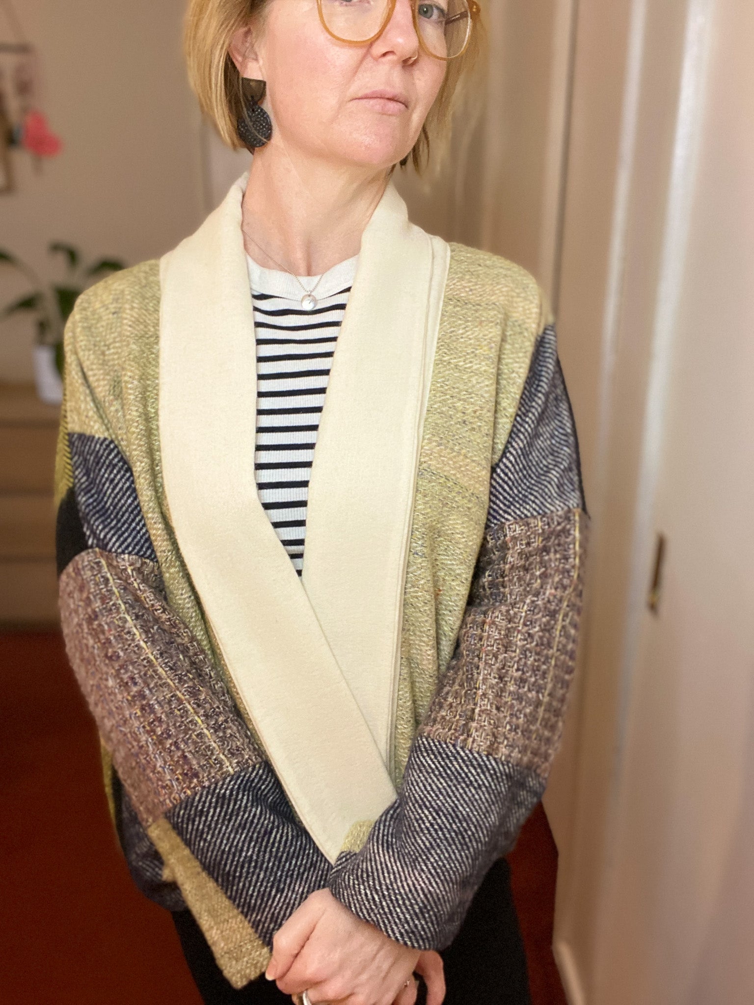Whispering Wool Blanket Jacket- Lime