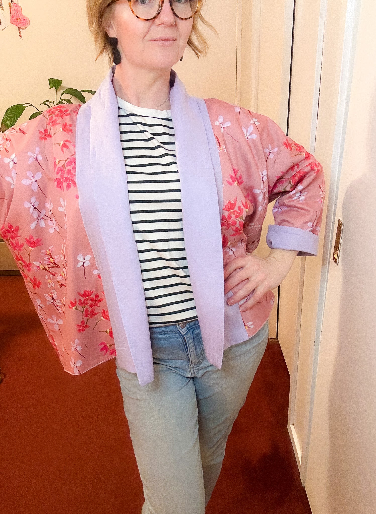 Reversible Linen Jacket w Organic Cotton Sateen