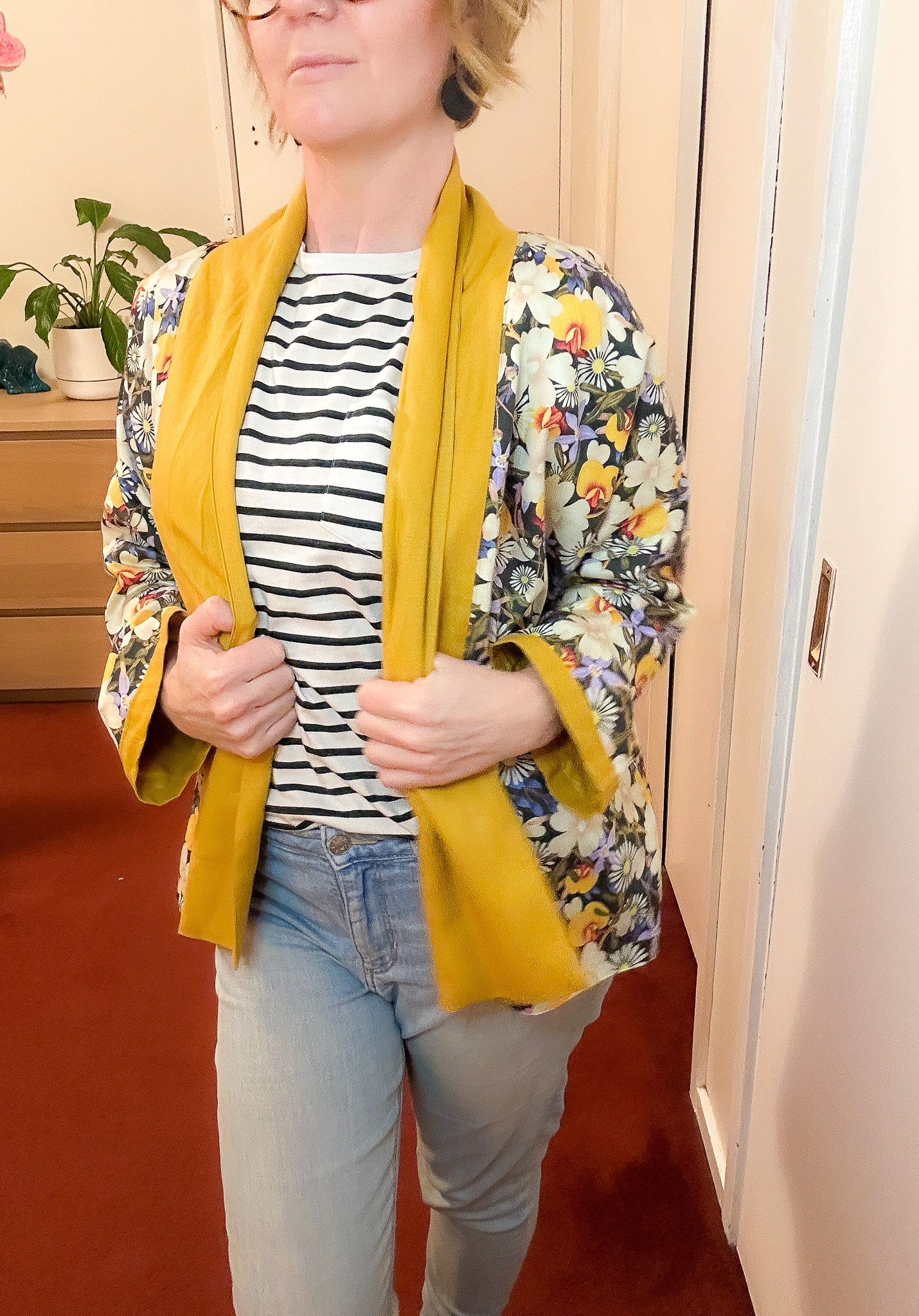 Reversible Linen Jacket w Organic Cotton Sateen