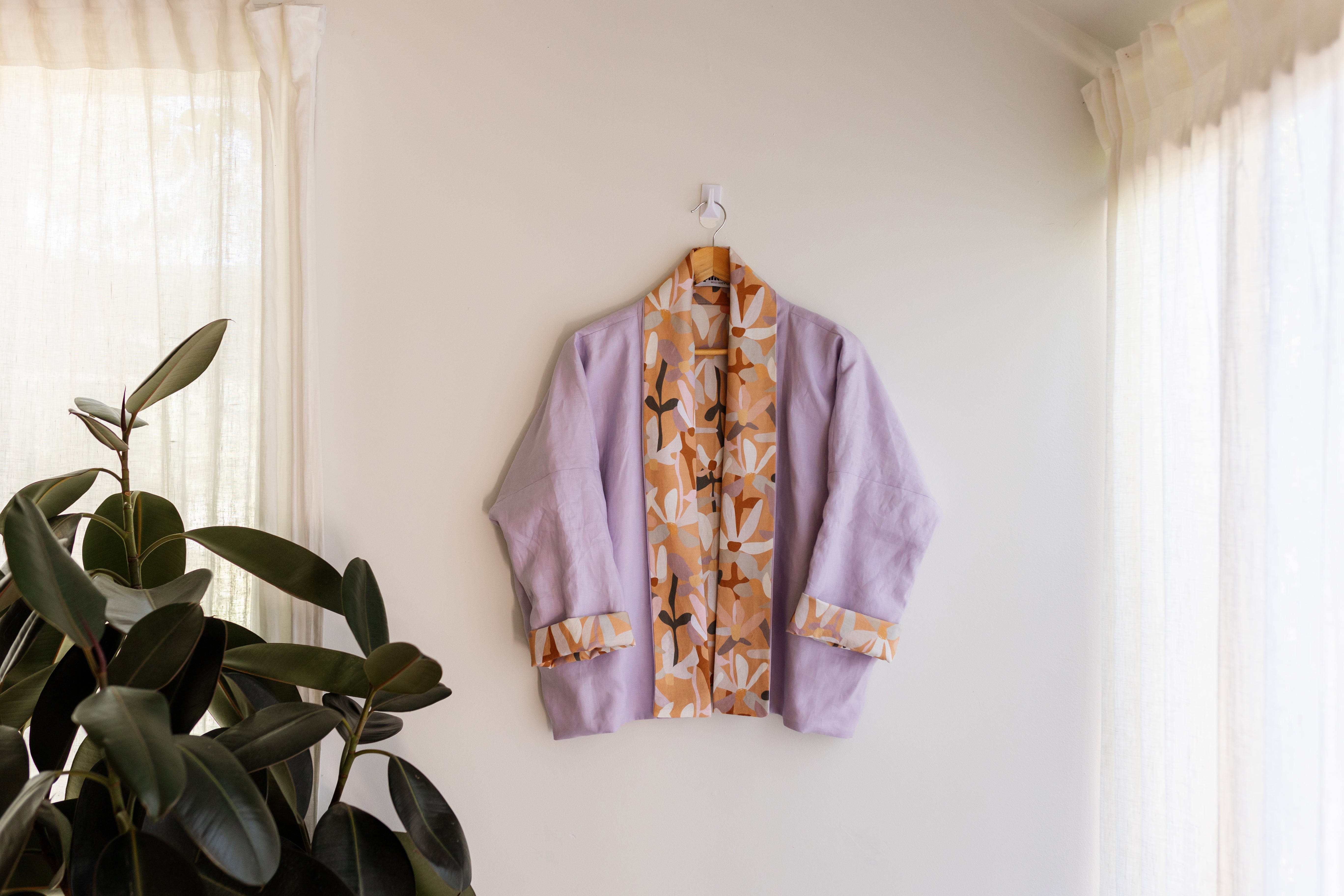 Reversible Organic Linen Jacket - Lilac