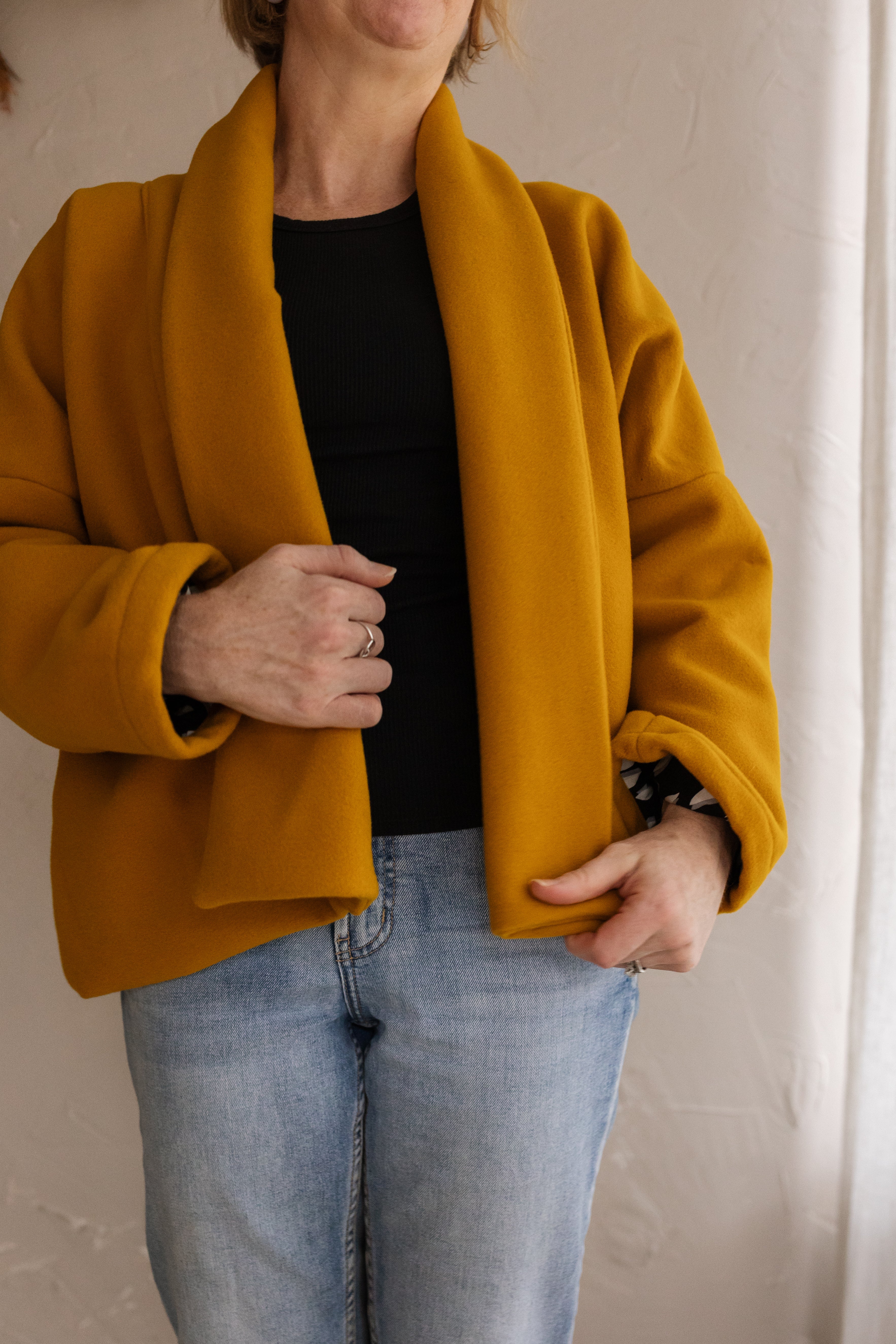 Reversible Mustard Wool Jacket - Featuring Quality Wool Deadstock Fabric