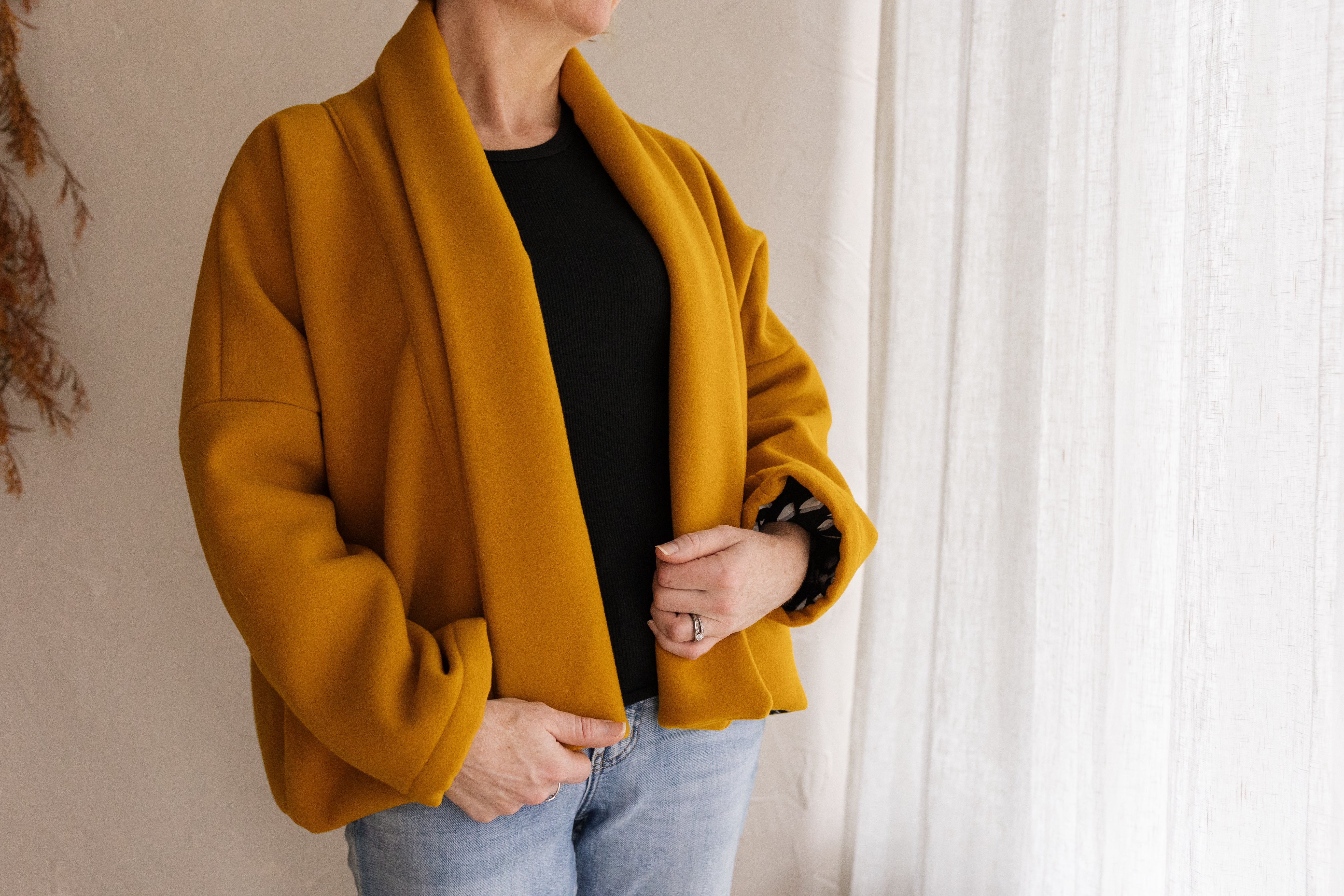 Reversible Mustard Wool Jacket - Featuring Quality Wool Deadstock Fabric