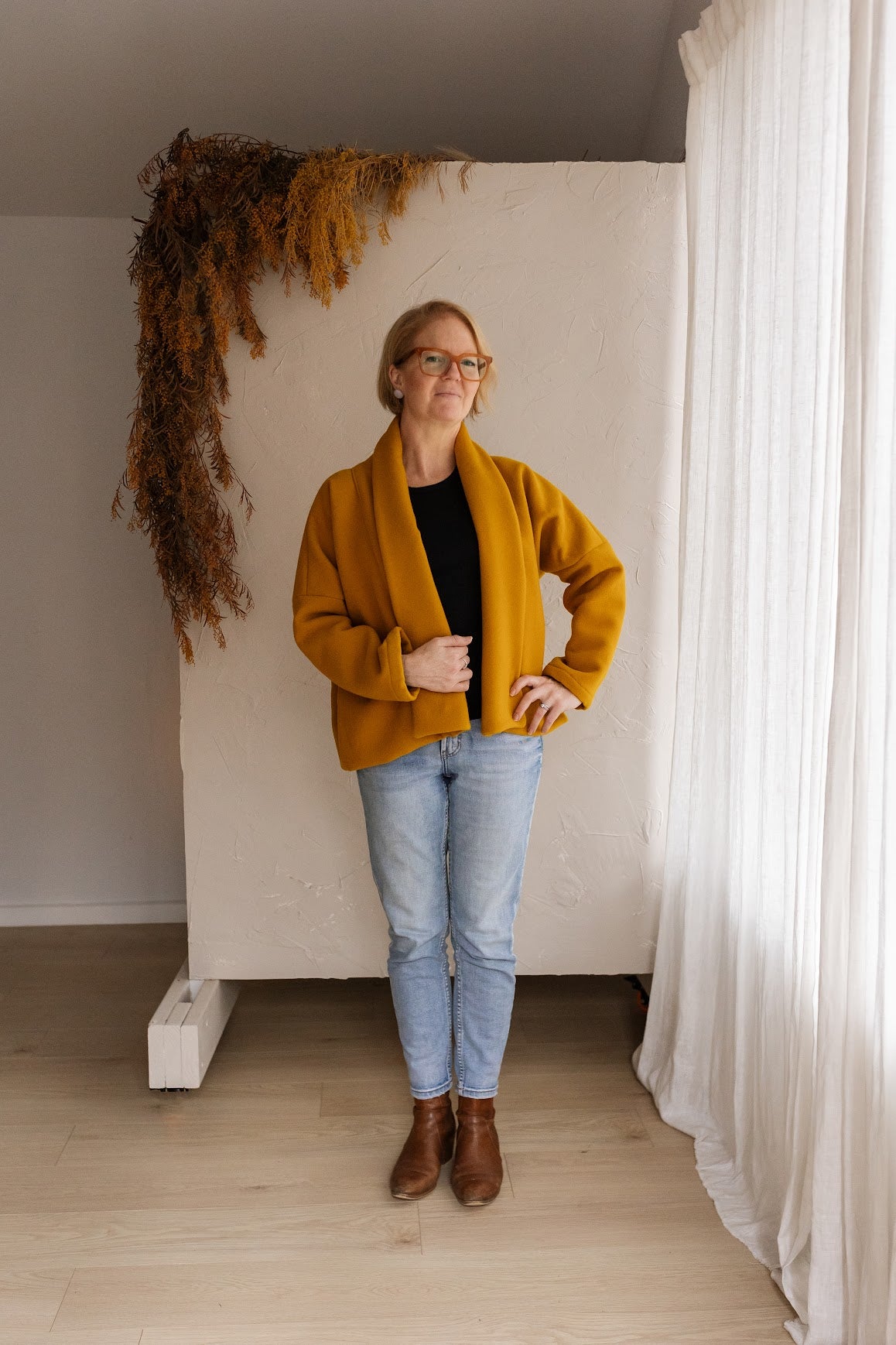 Reversible Mustard Wool Jacket - Featuring Quality Wool Deadstock Fabric
