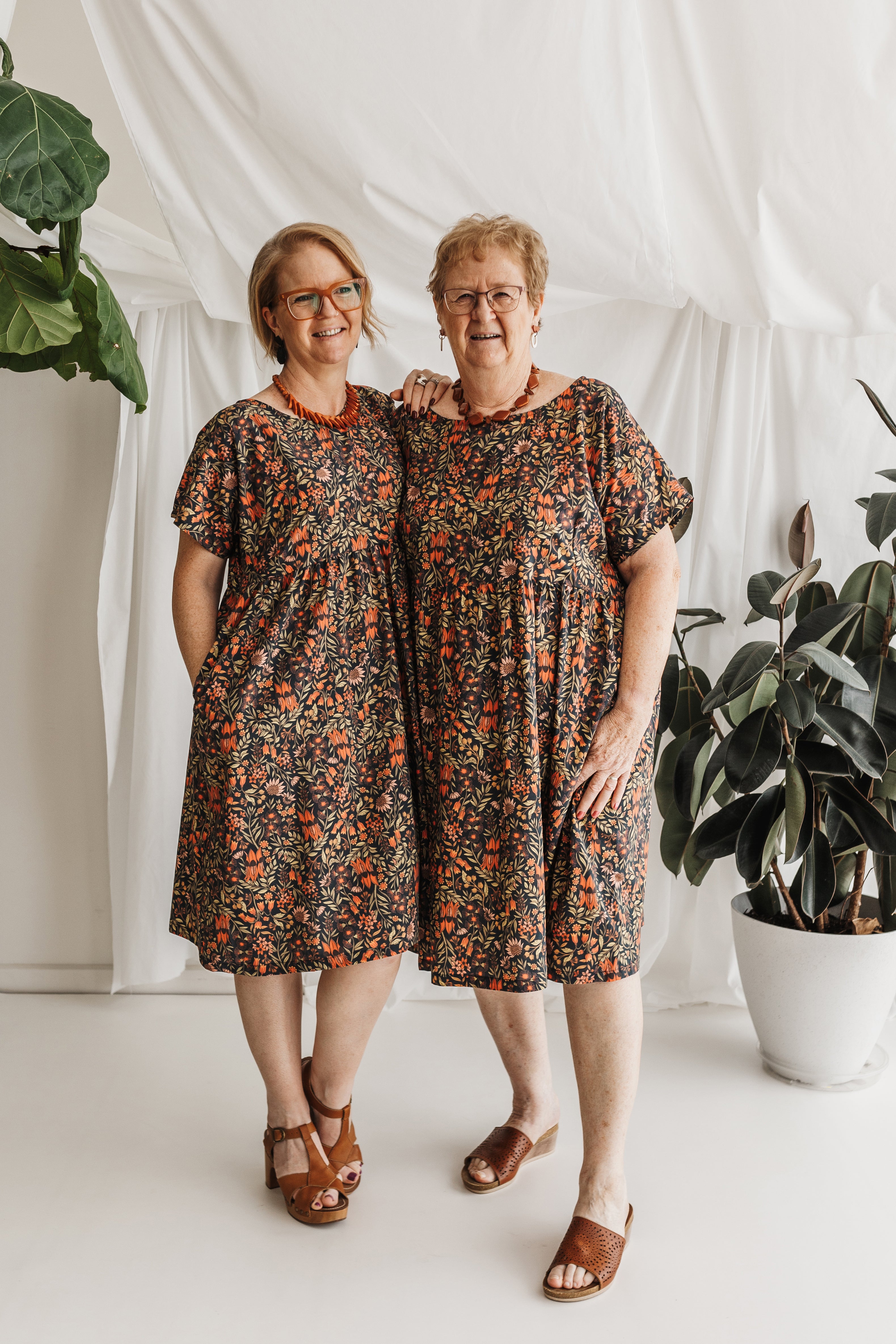 Frida Dress in Desert Pea – Black
