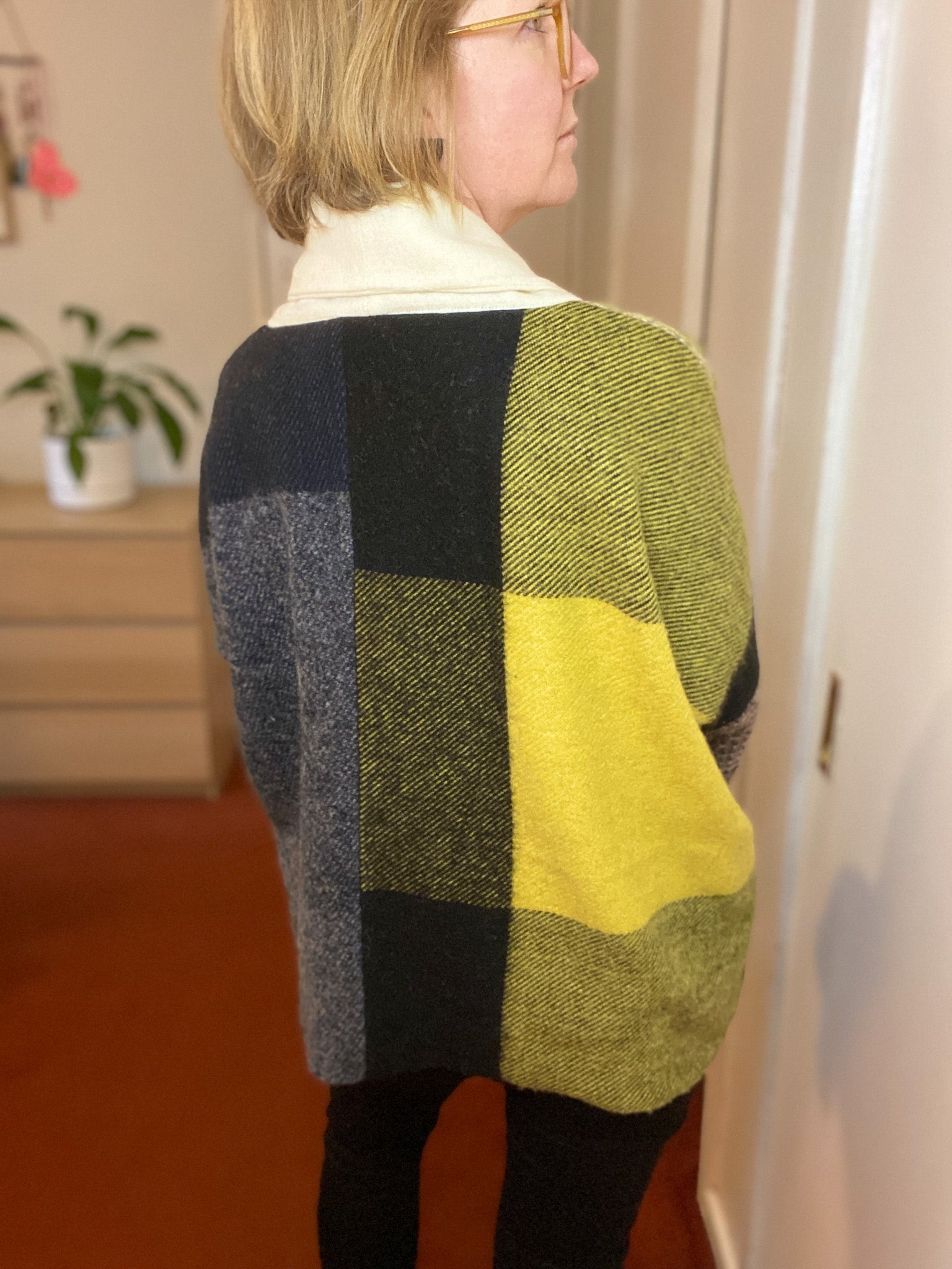 Whispering Wool Blanket Jacket- Lime