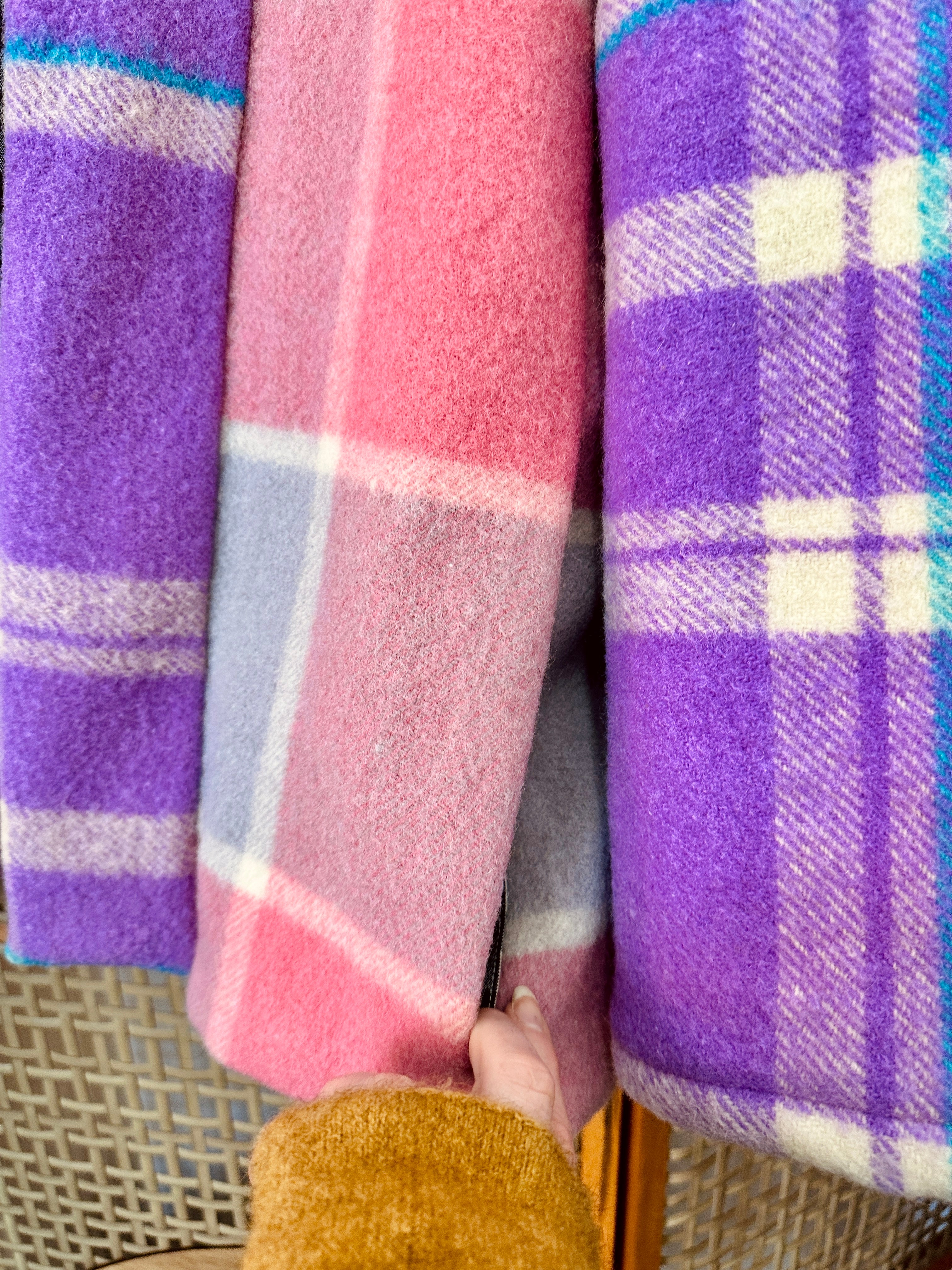 Whispering Wool Jacket- Purple n Pink Picnic