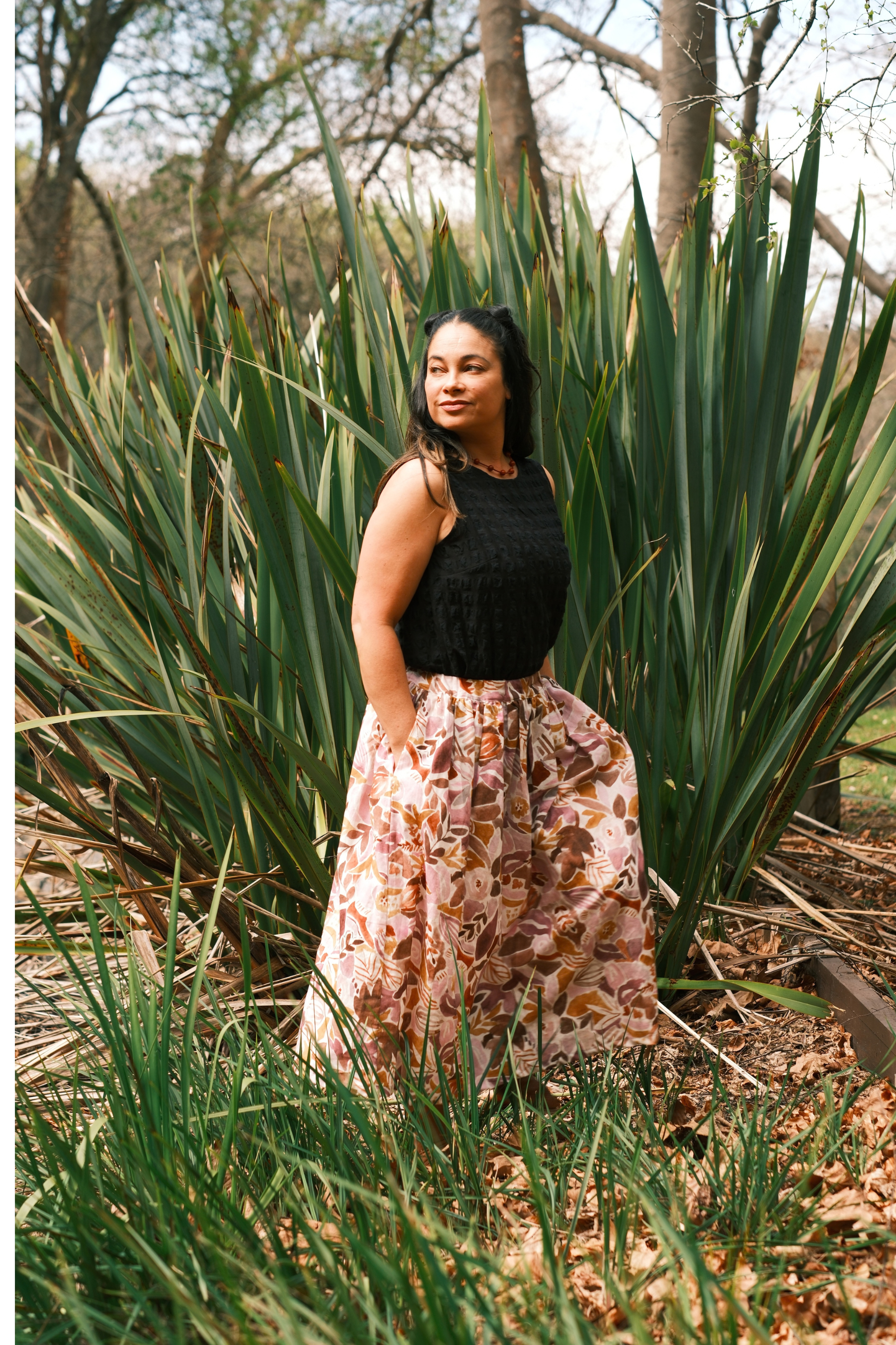 Pink Posy - Midi Skirt