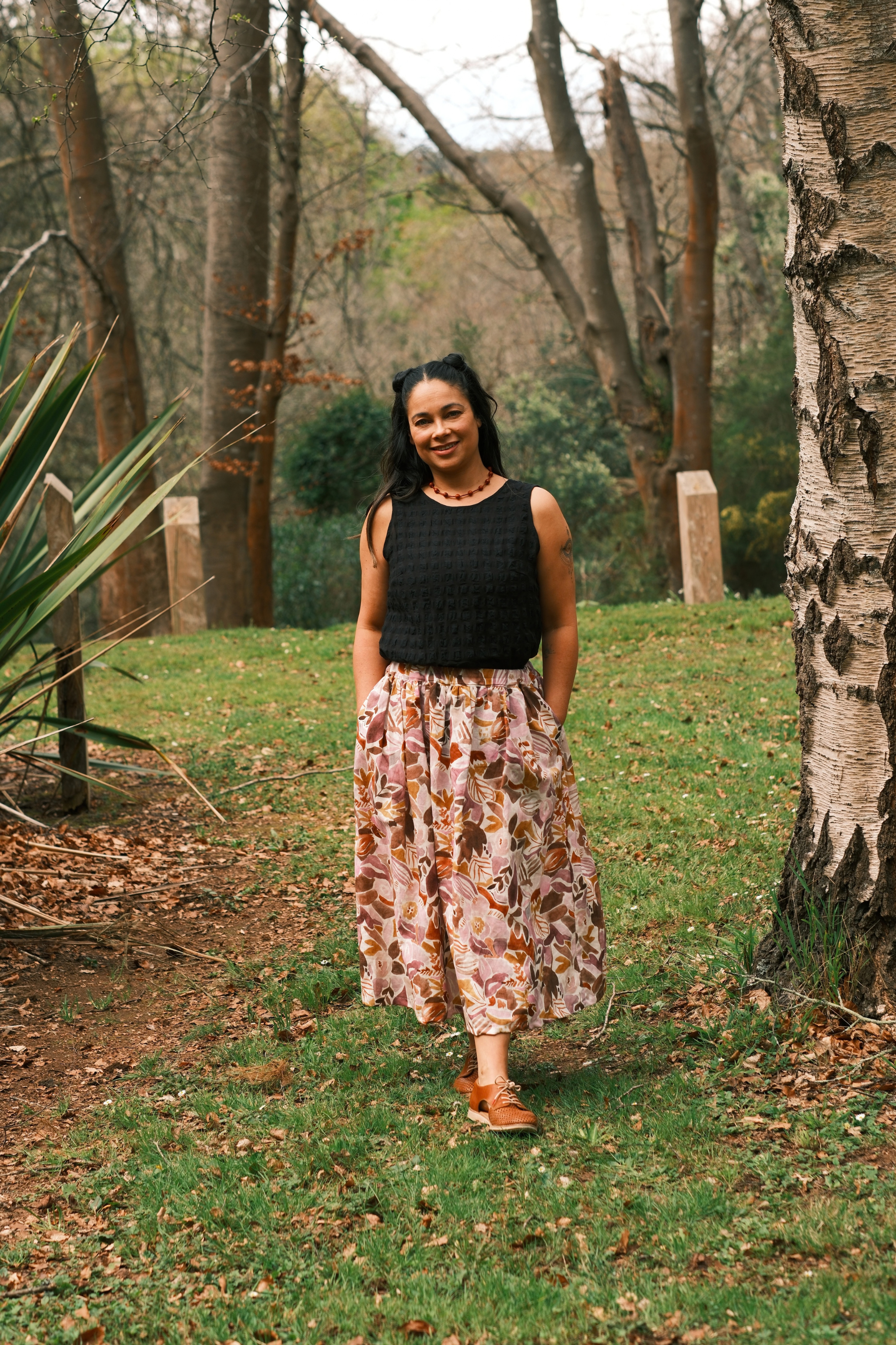 Pink Posy - Midi Skirt