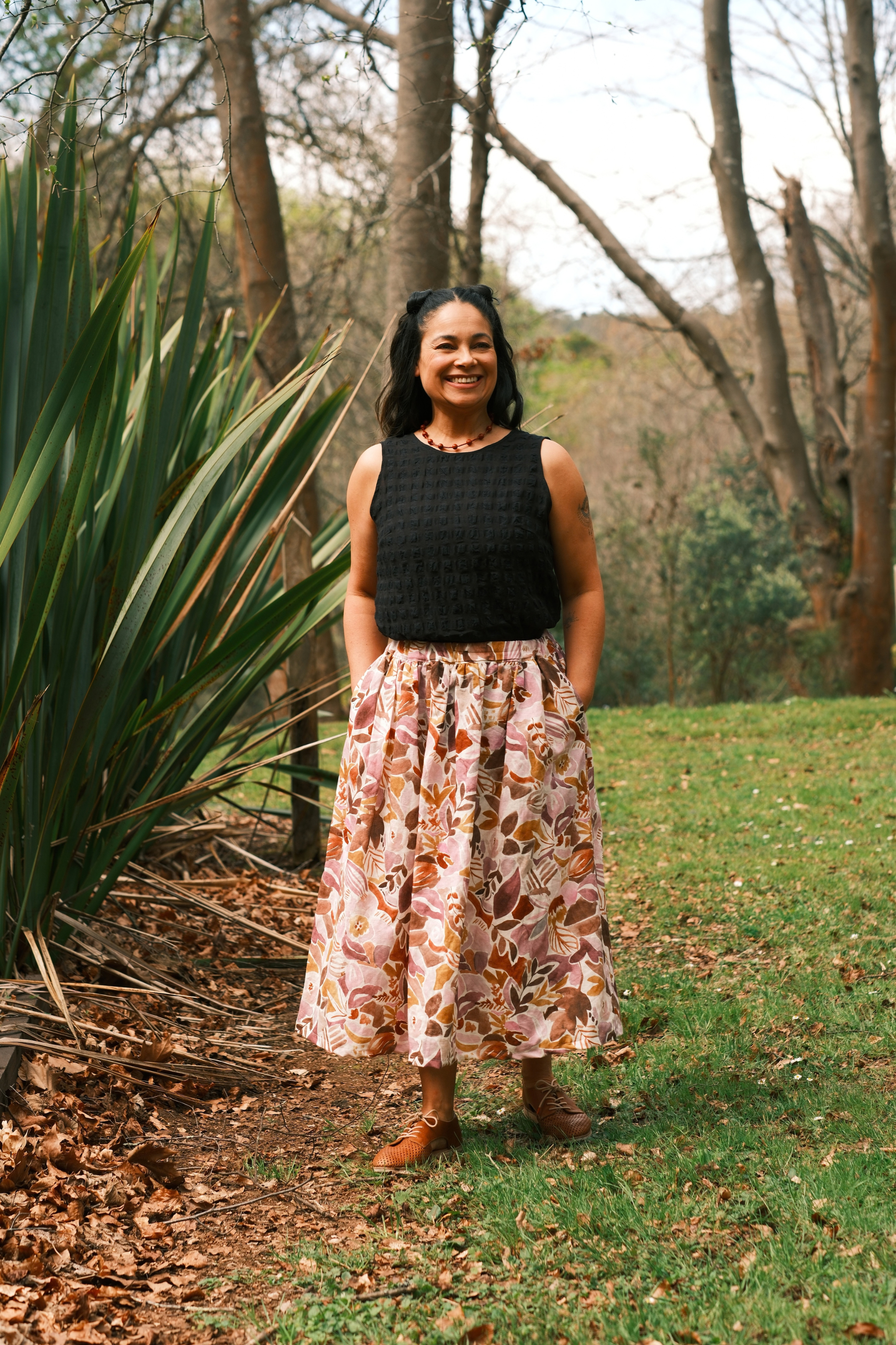 Pink Posy - Midi Skirt