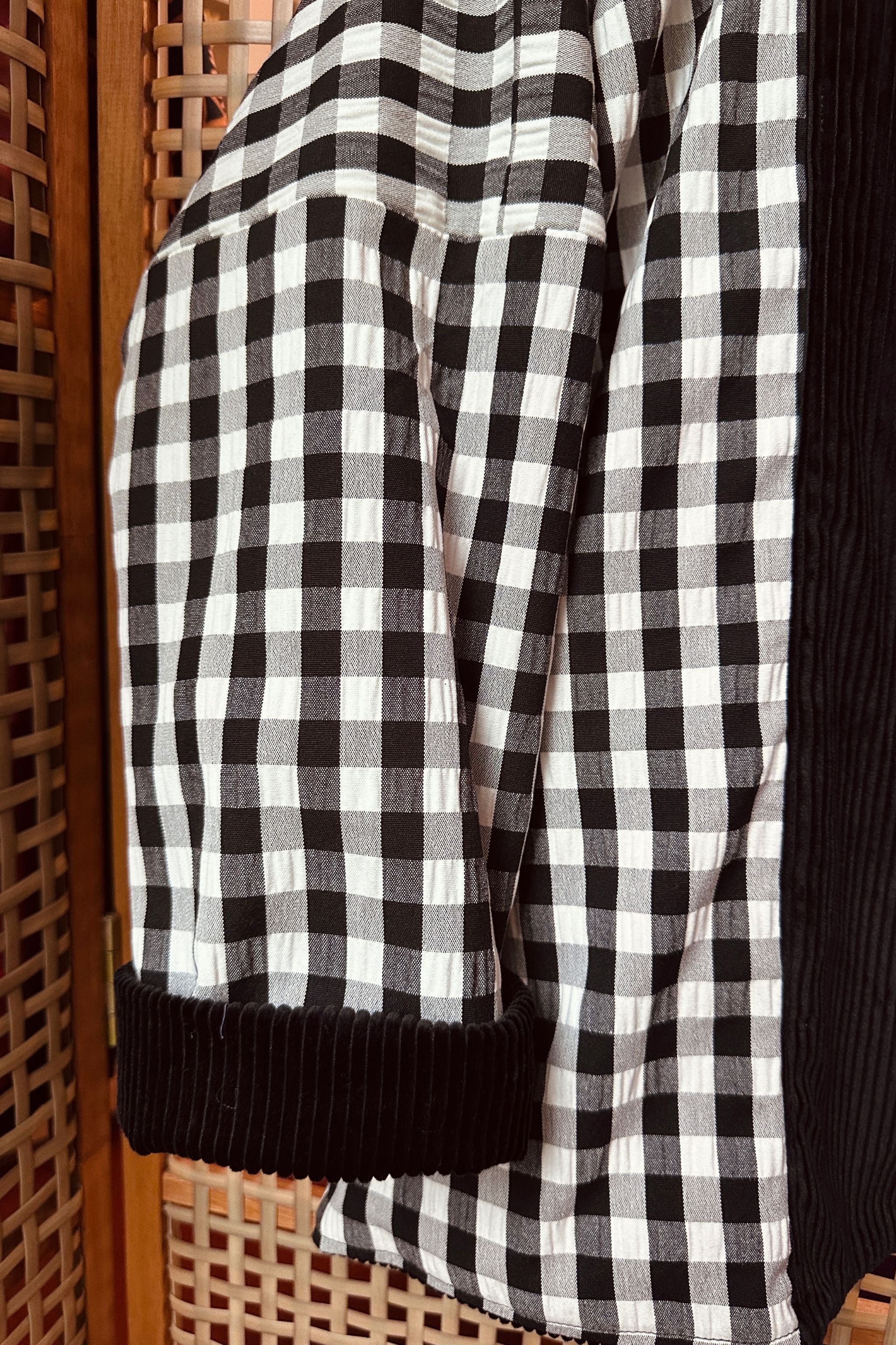 Reversible Cord Jacket - black deadstock gingham lining