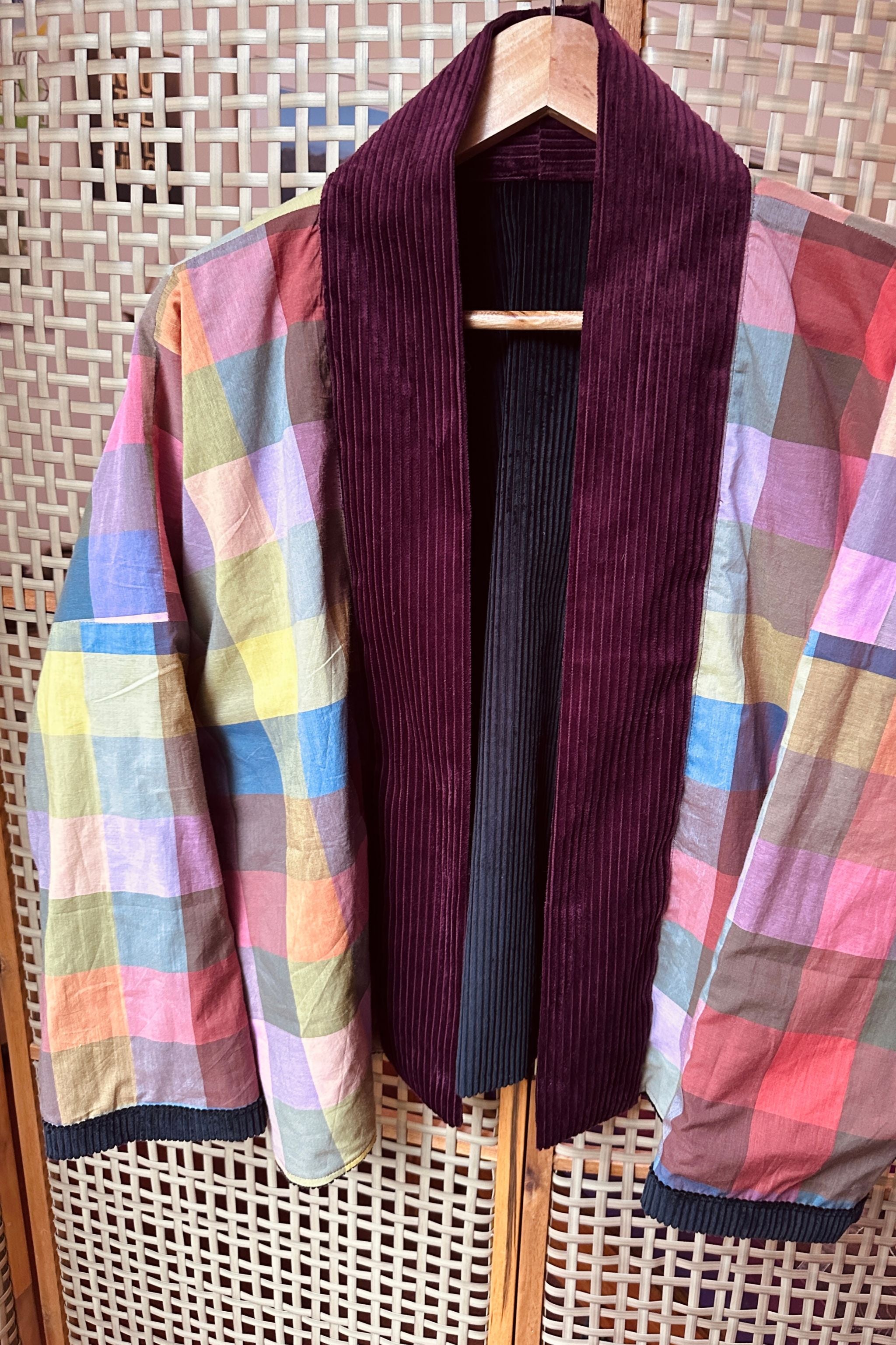 Reversible Cord Jacket - rainbow organic cotton lining