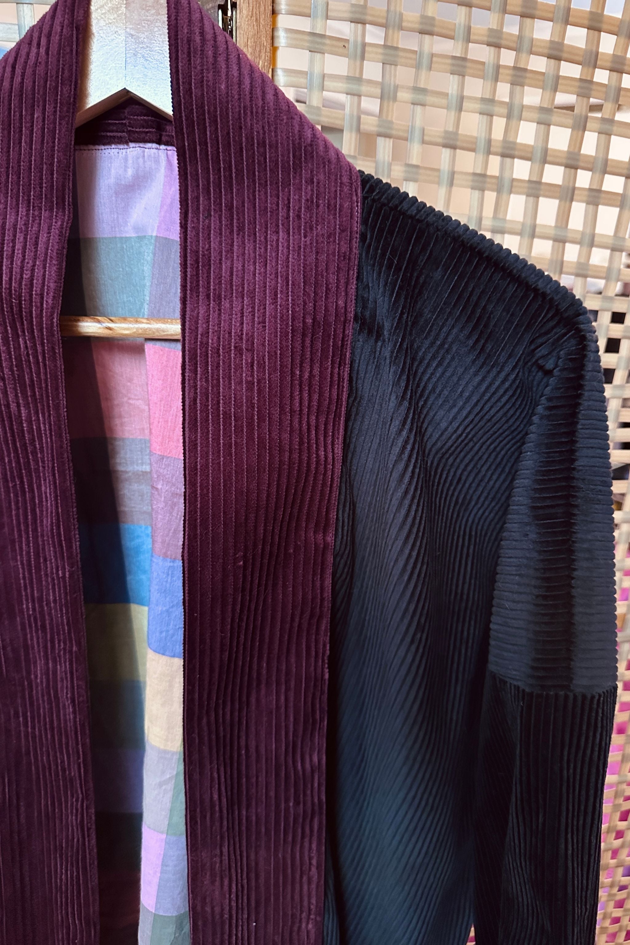 Reversible Cord Jacket - rainbow organic cotton lining